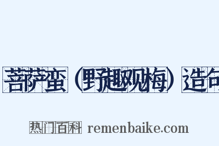 菩萨蛮（野趣观梅）造句是什么意思的图片